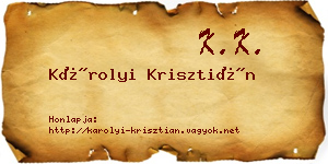Károlyi Krisztián névjegykártya